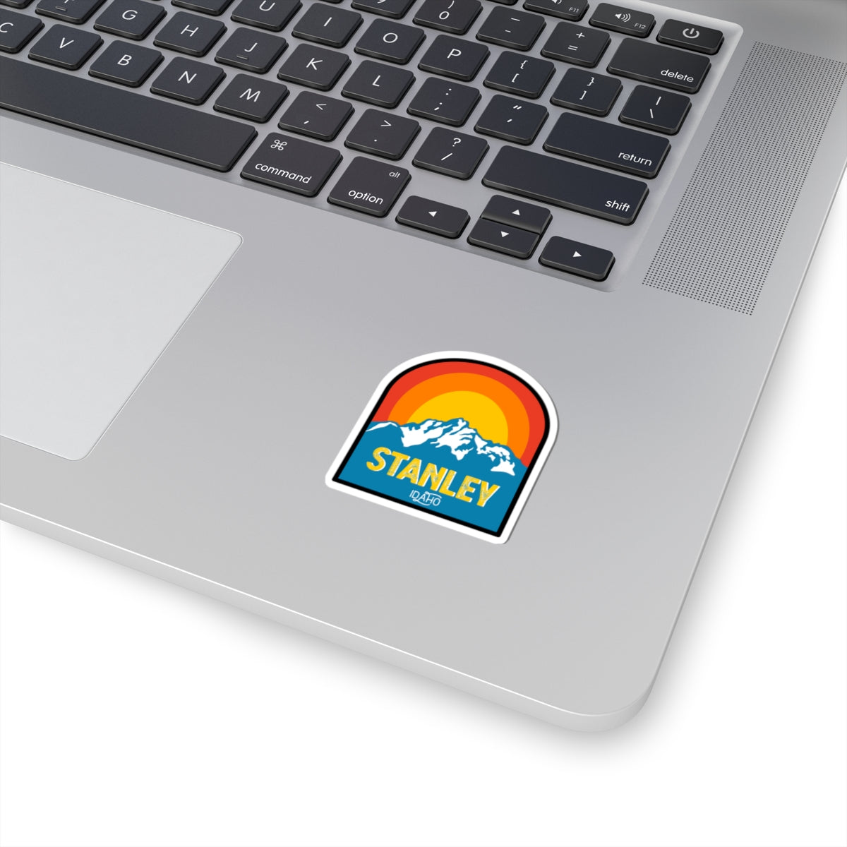 Stanley, Idaho Mountain Sunset Sticker — Retro Outdoor Travel Kiss-Cut Decal