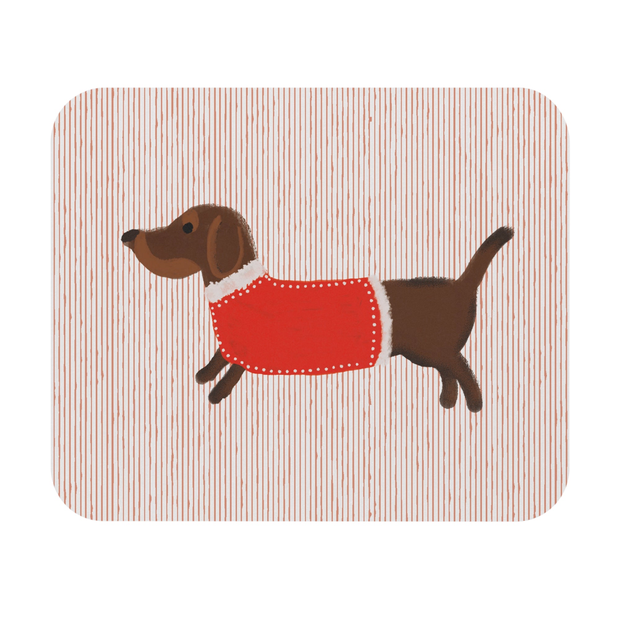 Dachshund Dog Mouse Pad — Cute Sausage Dog in Red Sweater Desk Pad