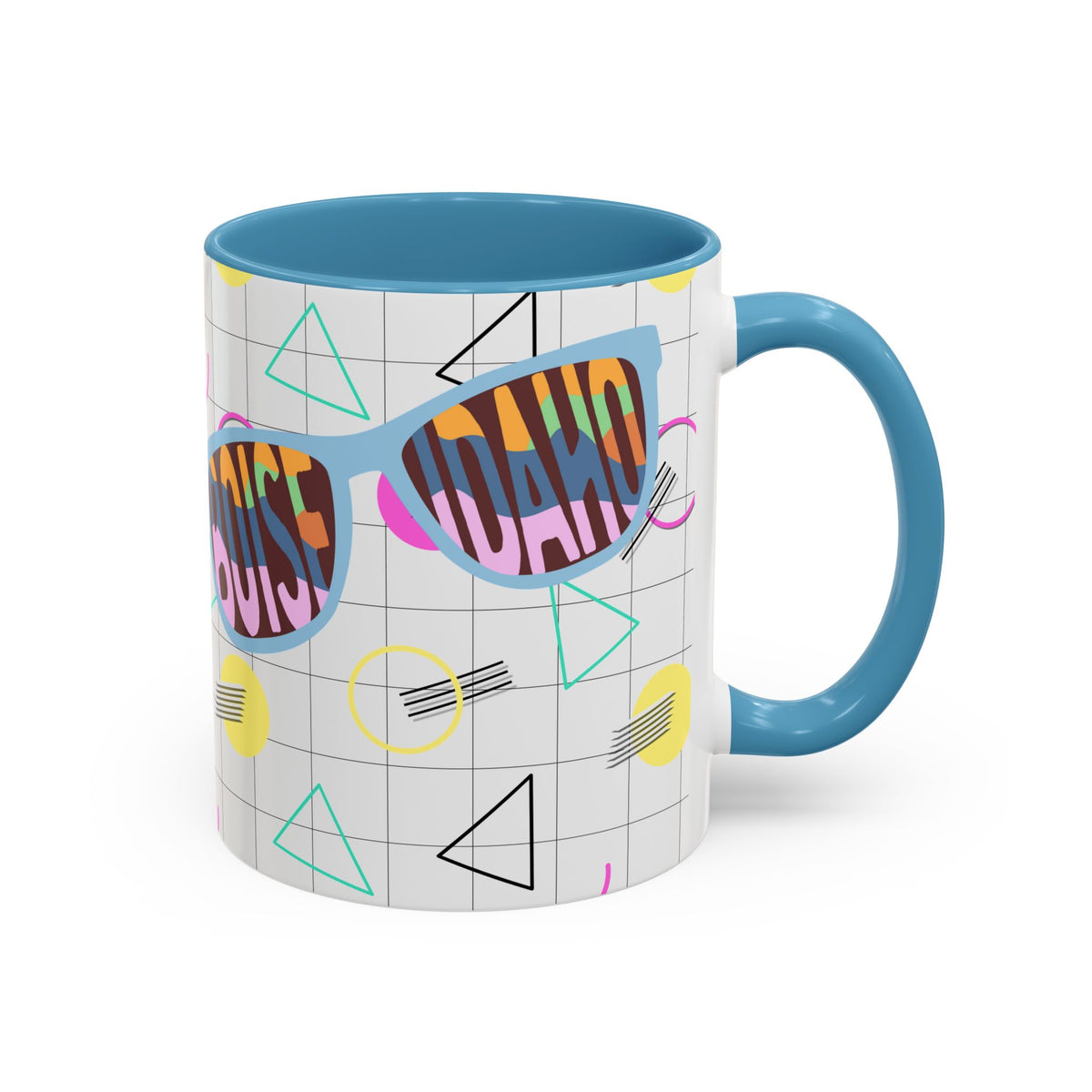 Boise Idaho Retro Sunglasses Accent Coffee Mug – 80's Retro State Pride 11/15oz