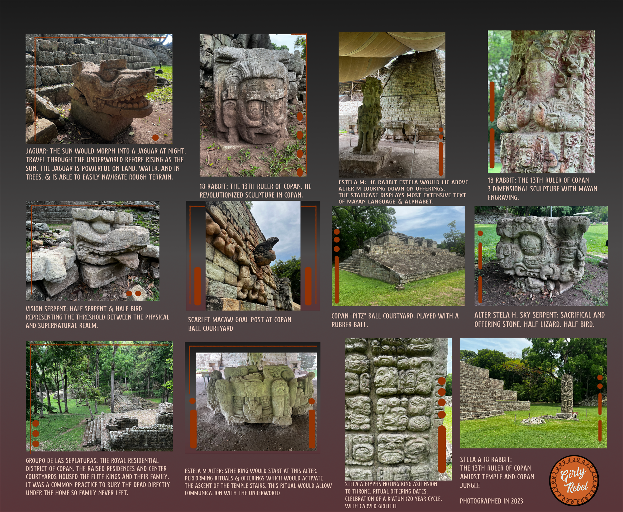Mayan Ruins Wall Calendar 2027 — Copan Historical Ruins Photography Calendar