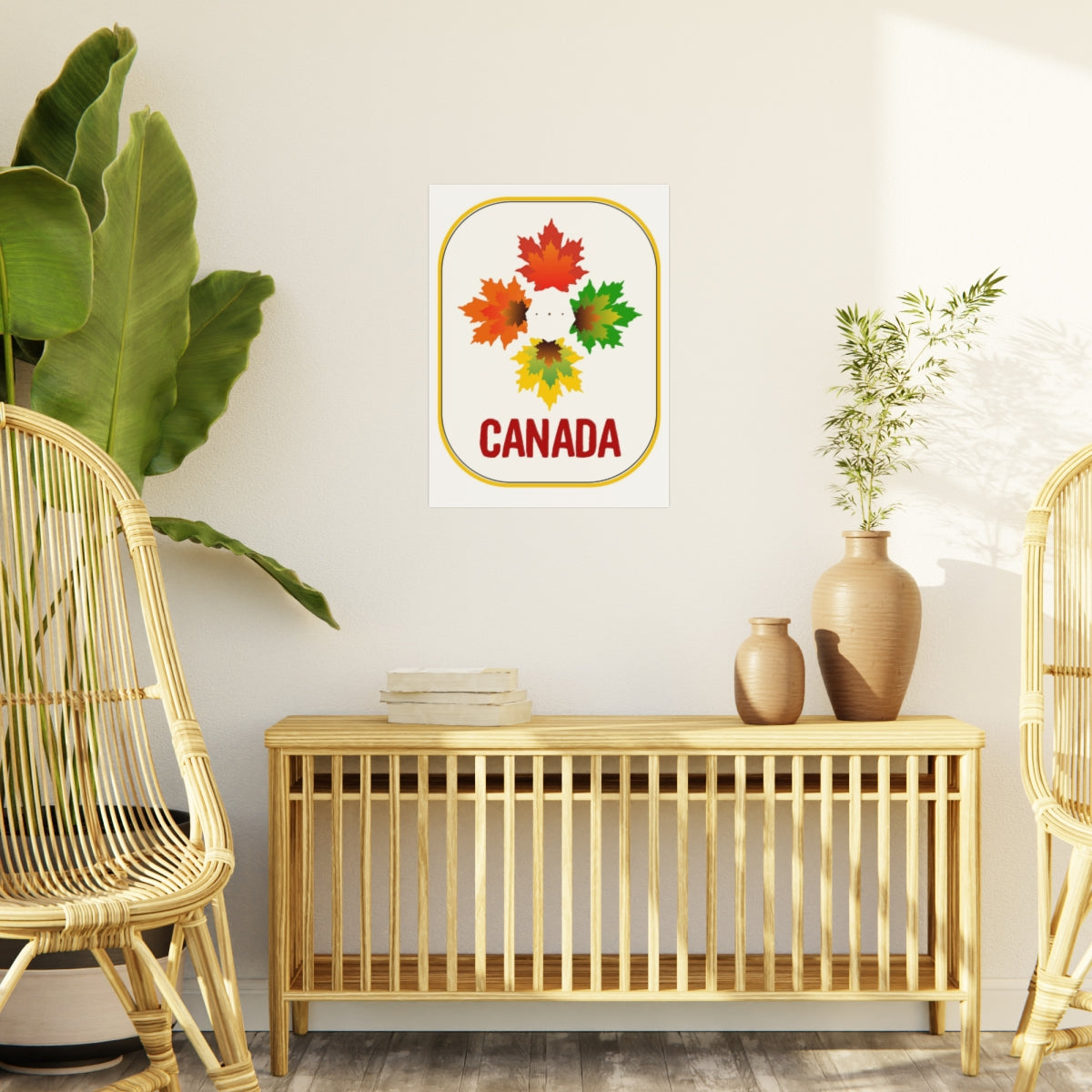 Poster Print - Canada Vintage Leaf Motif