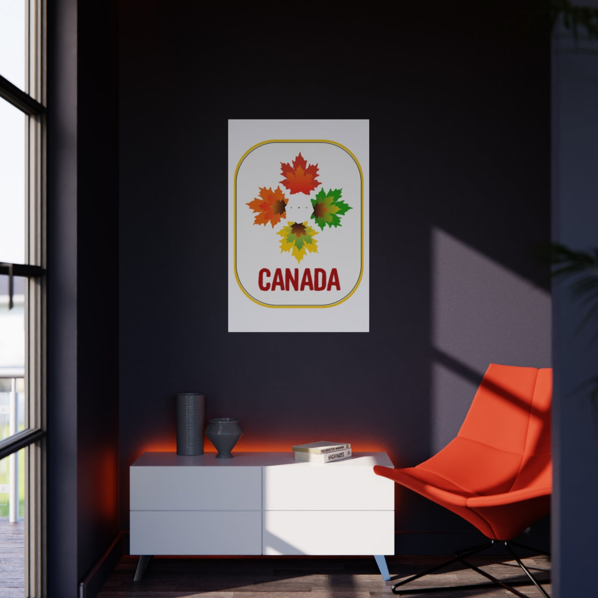 Poster Print - Canada Vintage Leaf Motif