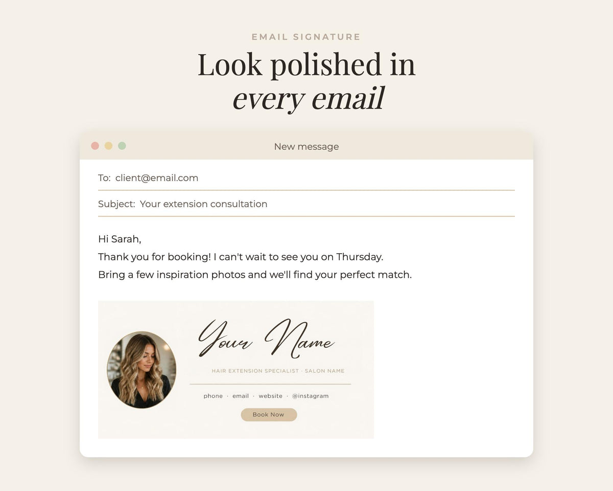 Stylist Digital Business Card + Email Signature – Canva Templates
