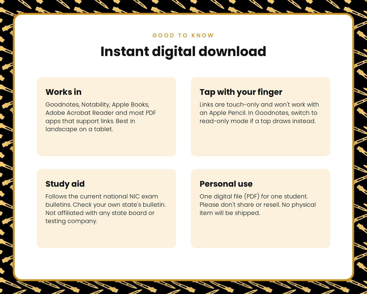 Instant digital download details
