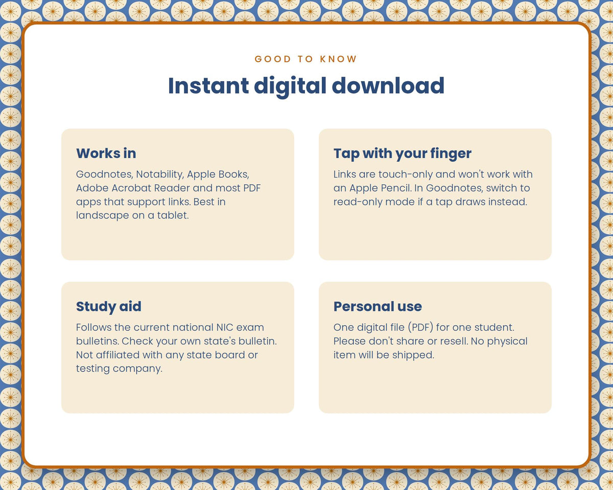 Instant digital download details