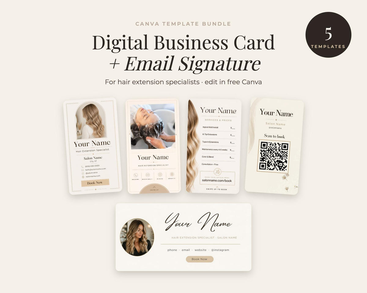 Stylist Digital Business Card + Email Signature – Canva Templates